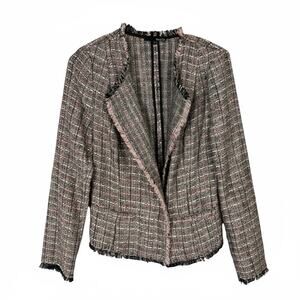 Ro & De Pink tweed women's jacket blazer M career office professional whiskered